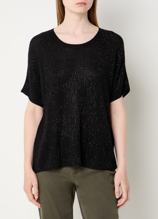 Joseph Ribkoff Semi-transparante top met strass