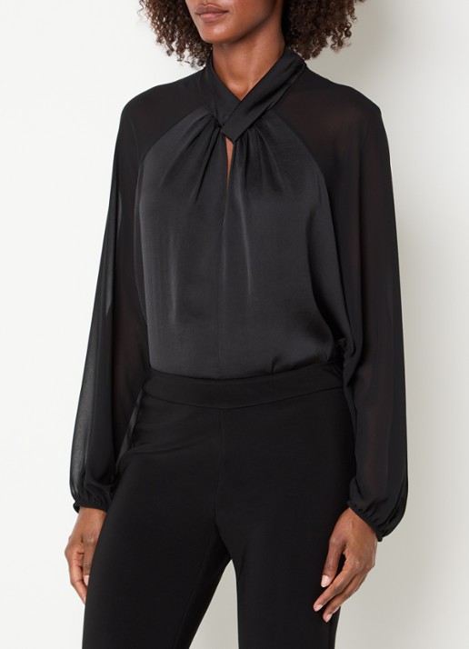 Joseph Ribkoff Semi-transparante tuniek met keyhole