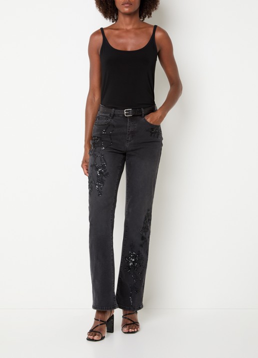 Joseph Ribkoff Tanktop met ronde hals - voorkant 4 zwart