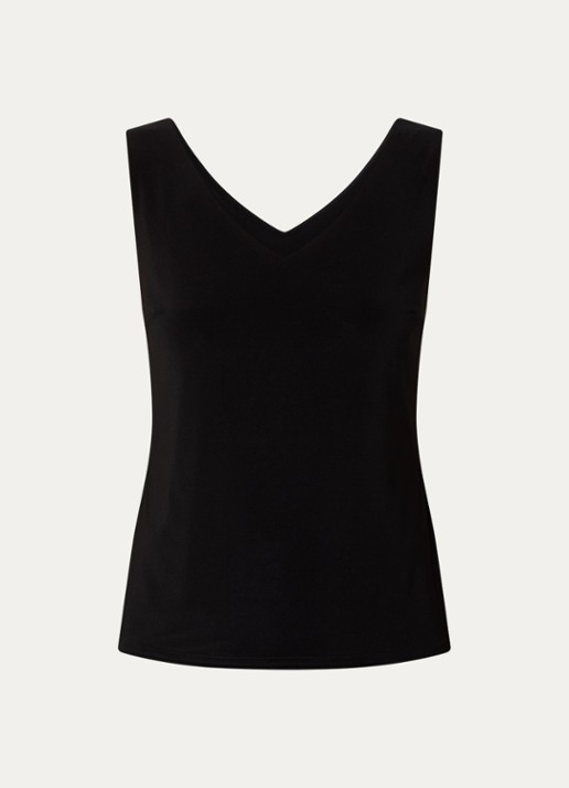 Joseph Ribkoff Tanktop met V-hals en stretch - voorkant 3 zwart