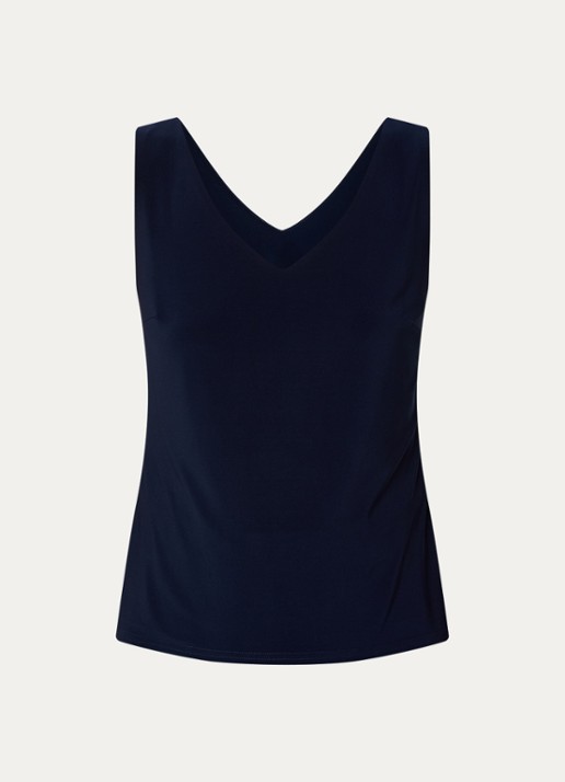 Joseph Ribkoff Tanktop met V-hals en stretch - voorkant 2 donkerblauw
