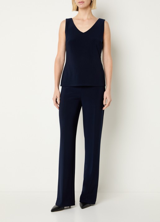 Joseph Ribkoff Tanktop met V-hals en stretch - voorkant 3 donkerblauw