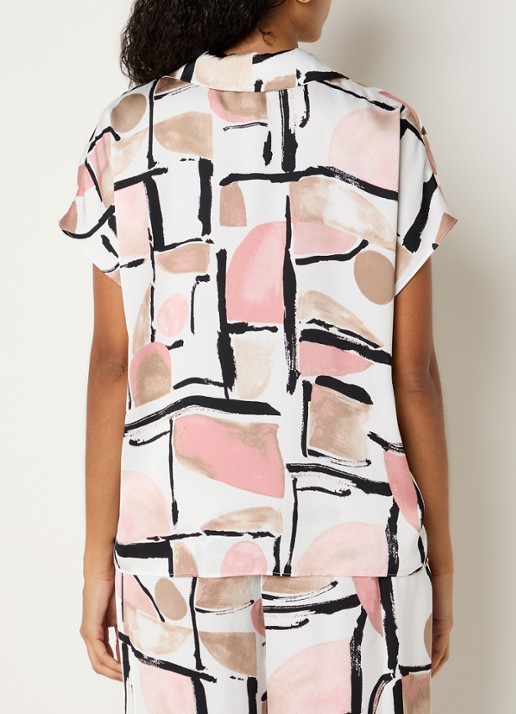Joseph Ribkoff Top met print en V-hals - achterkant wit