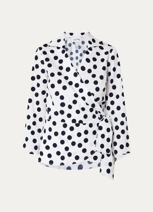 Joseph Ribkoff Tuniek met stippenprint - voorkant 2 wit