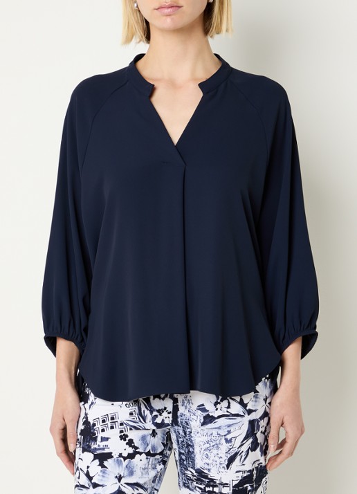 Joseph Ribkoff Tuniek met V-hals - detail 4 donkerblauw