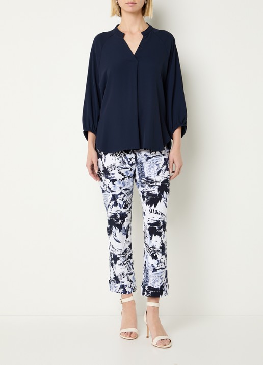 Joseph Ribkoff Tuniek met V-hals - voorkant 3 donkerblauw