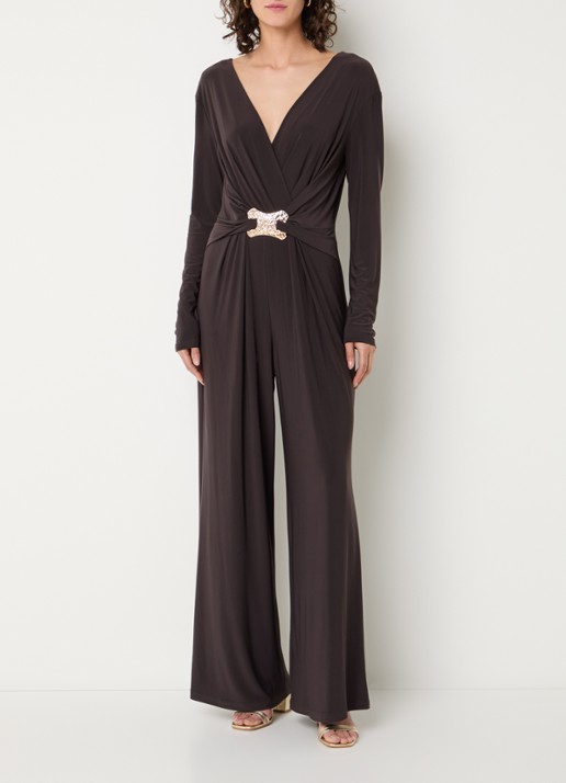 Joseph Ribkoff Wide fit jumpsuit met knoopdetail