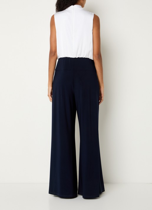 Joseph Ribkoff Wide fit jumpsuit met sjaalkraag - achterkant 3 wit