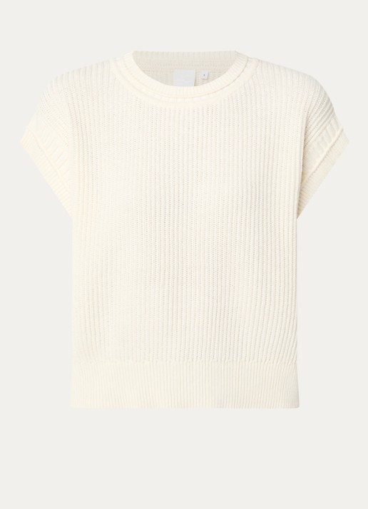 Josephine & Co Bailee grofgebreide spencer met stretch - voorkant grijs