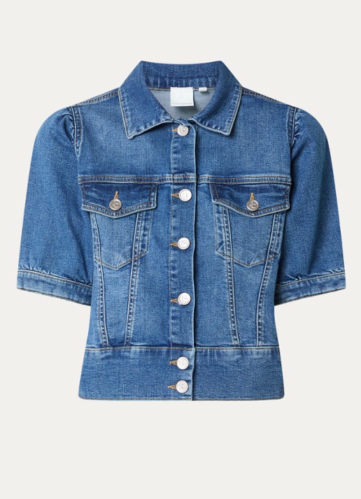 Josephine & Co Baran cropped spijkerjas met borstzakken - voorkant 3 indigo
