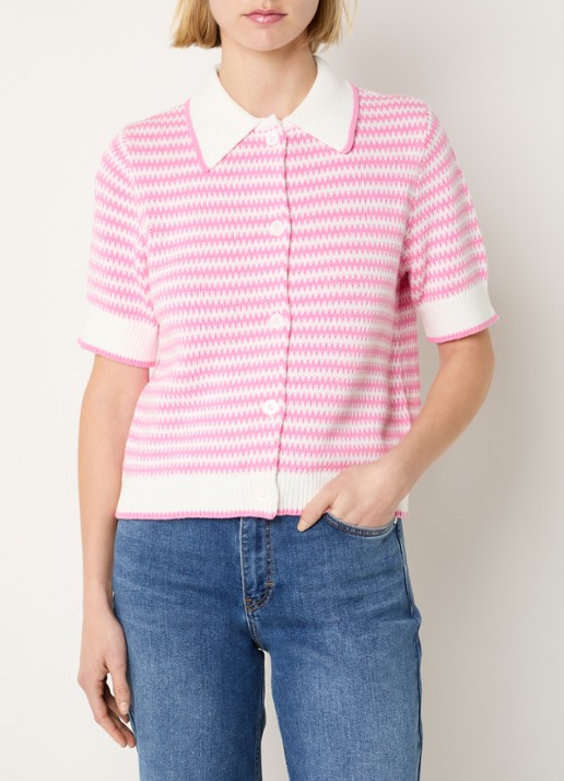 Josephine & Co Basha grofgebreid vest met streepprint