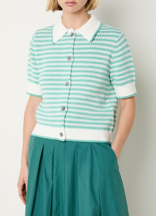 Josephine & Co Basha grofgebreid vest met streepprint