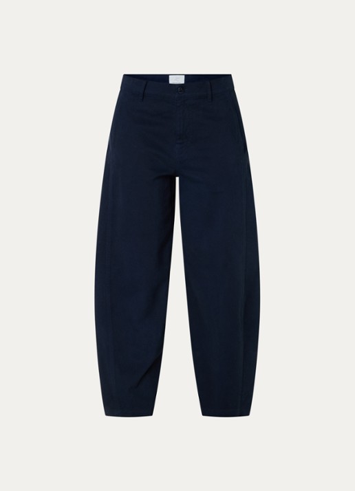 Josephine & Co Basile high waist balloon fit broek met steekzakken - voorkant 3 donkerblauw