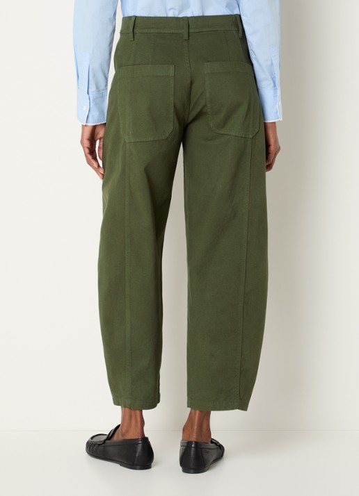 Josephine & Co Basile high waist balloon fit broek met steekzakken - achterkant 2 legergroen