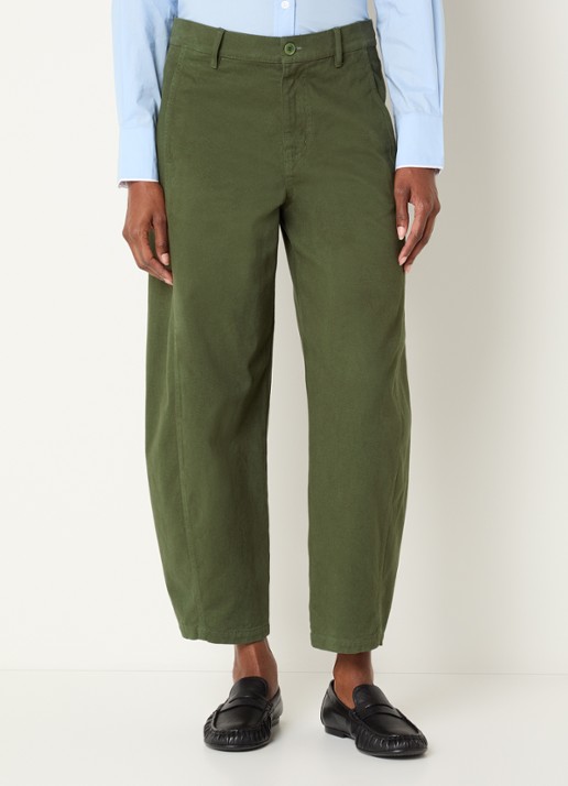 Josephine & Co Basile high waist balloon fit broek met steekzakken - detail legergroen