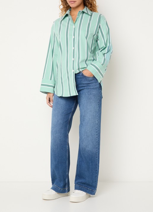 Josephine & Co Bastian blouse met streepprint - voorkant 3 mint