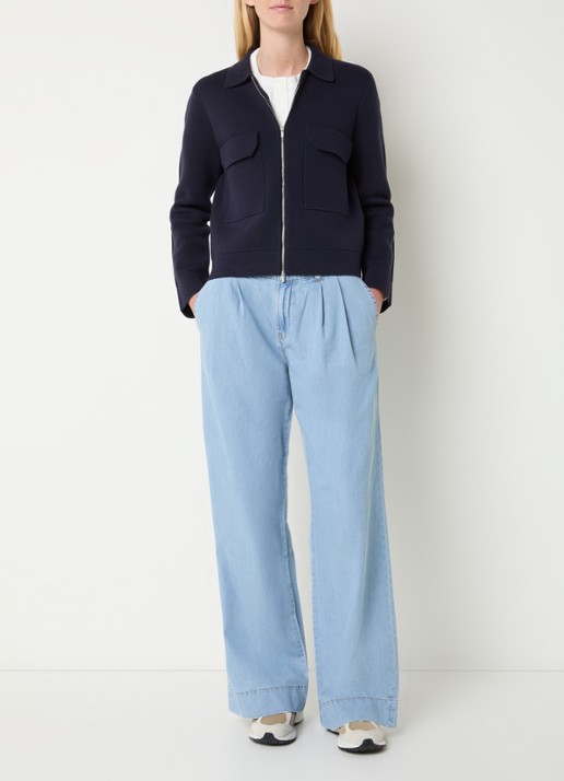 Josephine & Co Bayley grofgebreid jack met klepzakken - voorkant 3 donkerblauw
