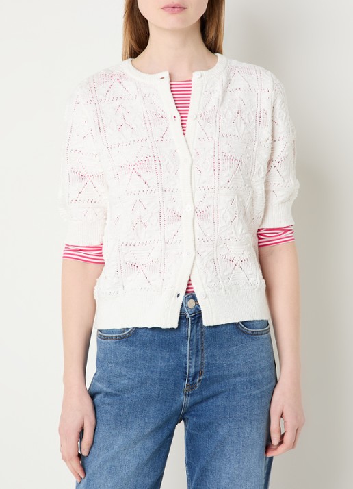 Josephine & Co Beau grofgebreid vest met opengebreid dessin
