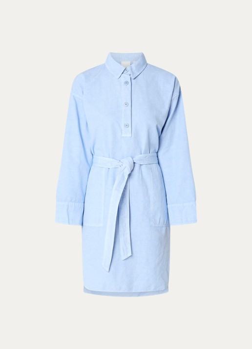 Josephine & Co Bella mini tuniekjurk met strikceintuur - voorkant lichtblauw