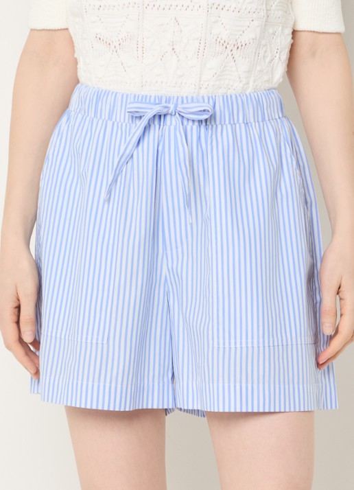 Josephine & Co Benno high waist wide fit korte broek met streepprint