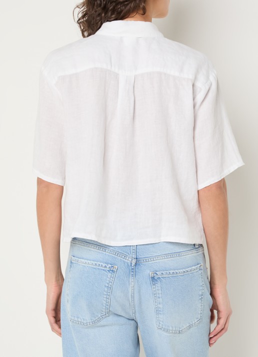 Josephine & Co Bertha blouse van linnen - achterkant 4 wit