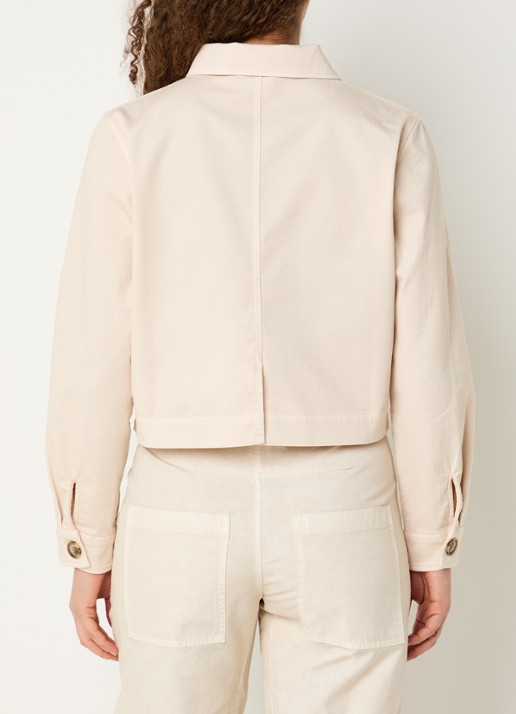 Josephine & Co Bibi cropped overshirt met borstzakken - achterkant 4 beige