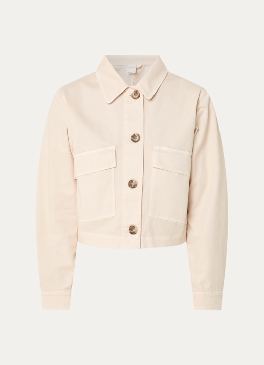 Josephine & Co Bibi cropped overshirt met borstzakken - voorkant 2 beige