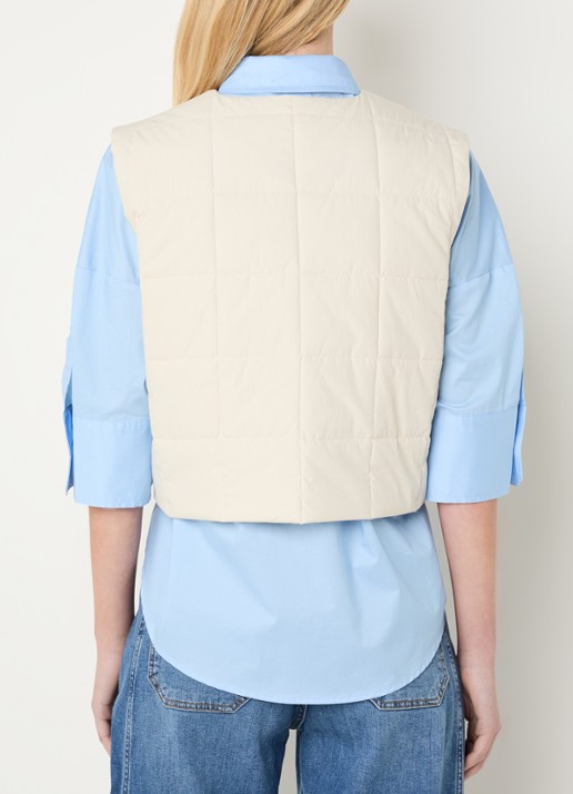 Josephine & Co Billie cropped bomberjack met quilt patroon - achterkant 2 creme