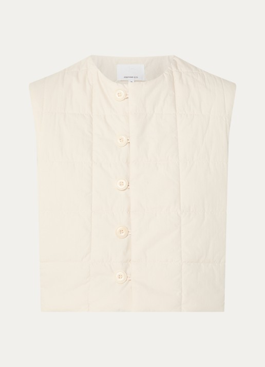 Josephine & Co Billie cropped bomberjack met quilt patroon - voorkant 3 creme