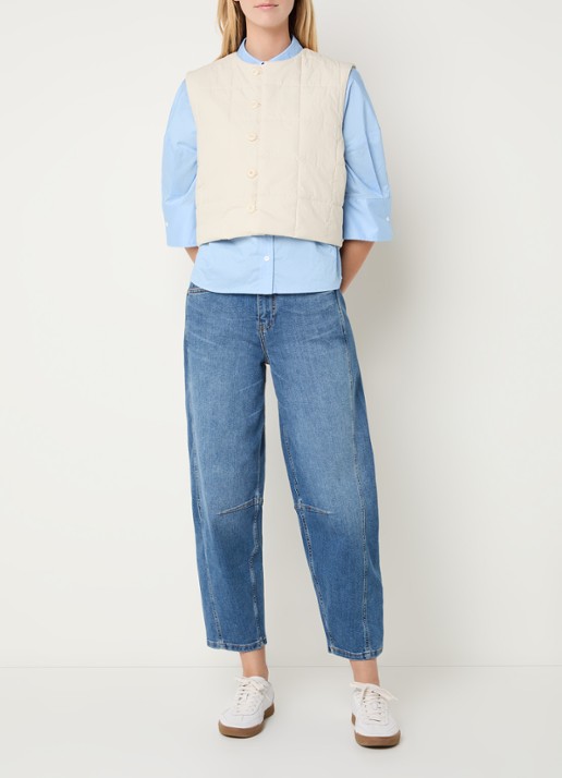 Josephine & Co Billie cropped bomberjack met quilt patroon - voorkant 4 creme