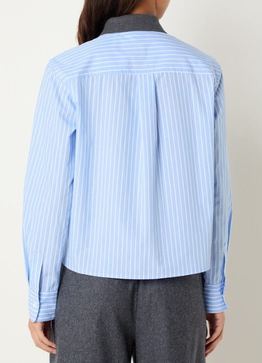 Josephine & Co Bink blouse met ruitdessin - achterkant 2 lichtblauw
