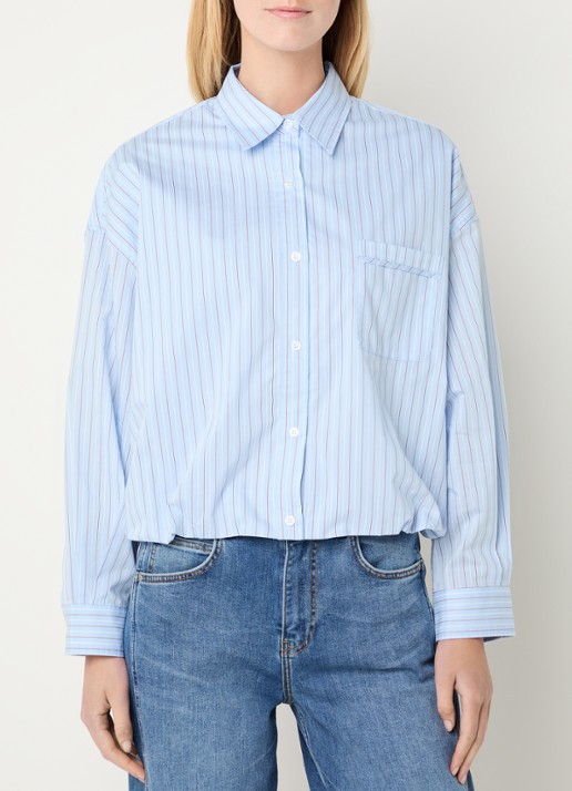 Josephine & Co Bink blouse met streepprint en borstzak