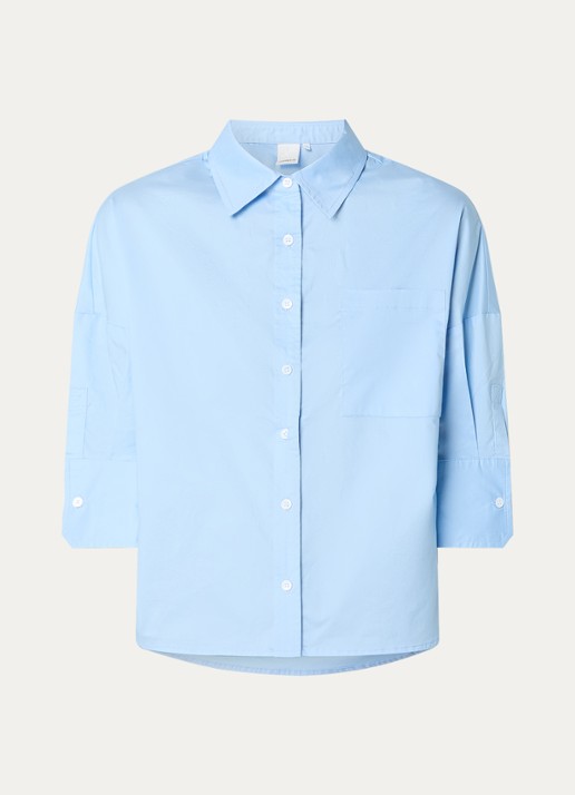 Josephine & Co Blayne blouse met borstzak - voorkant 2 lichtblauw