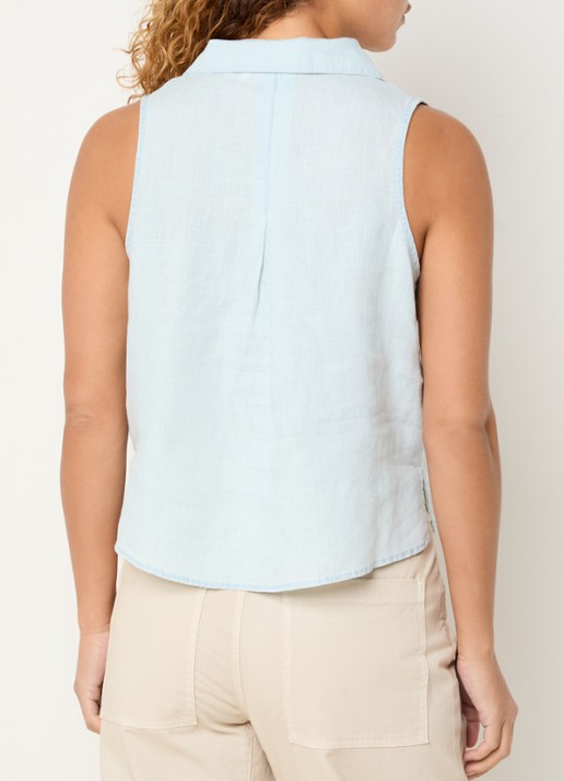 Josephine & Co Bliss gilet van linnen - achterkant 4 lichtblauw