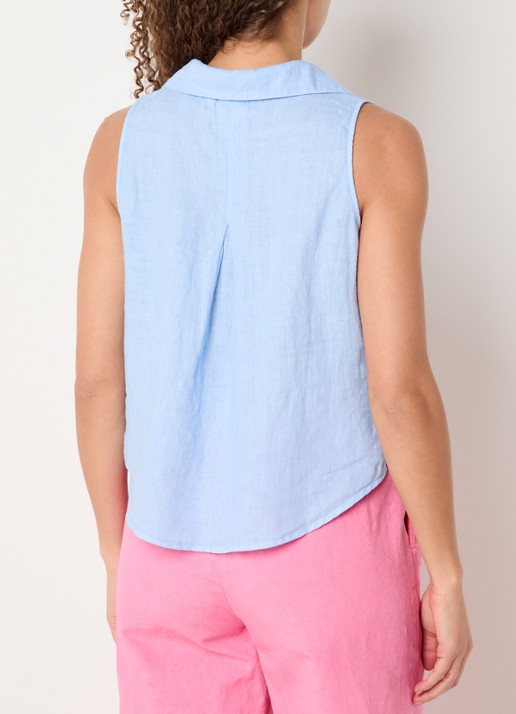Josephine & Co Bliss mouwloze blouse  - achterkant lichtblauw