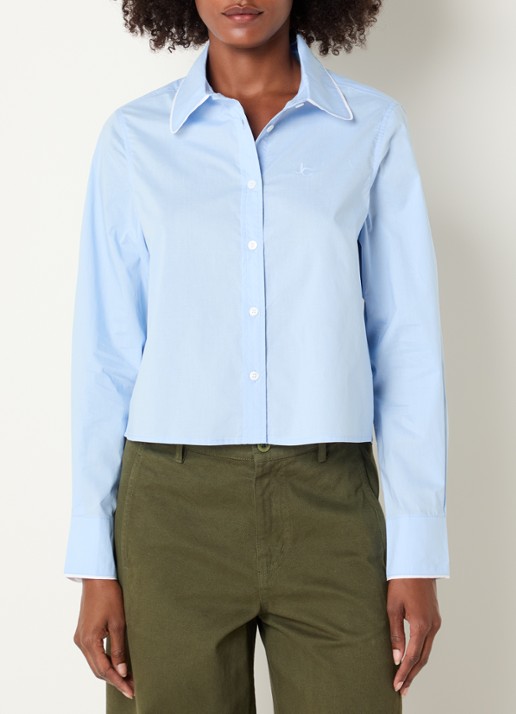 Josephine & Co Blouse met logoborduring - detail 3 lichtblauw