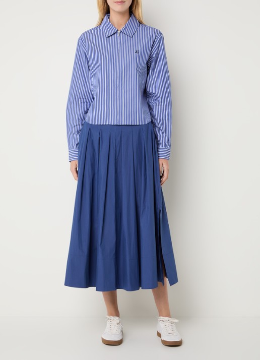 Josephine & Co Blume midi A-lijn rok  - voorkant 3 indigo