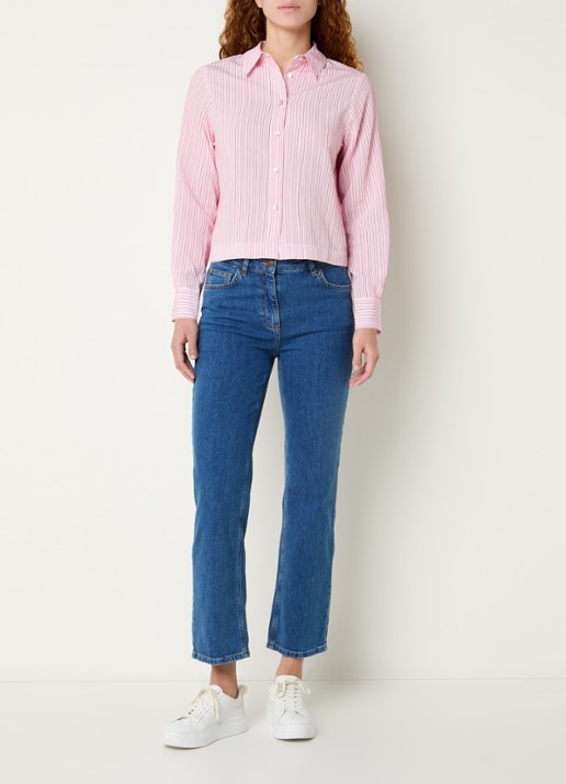 Josephine & Co Boaz blouse met streepprint - voorkant 3 donkerroze