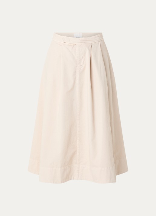 Josephine & Co Bobby midi A-lijn rok met steekzakken - voorkant 2 beige