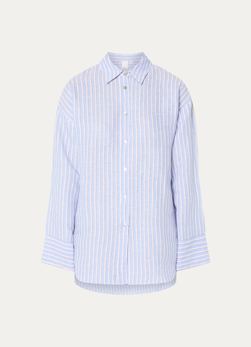 Josephine & Co Brandy blouse met streepprint - voorkant blauw