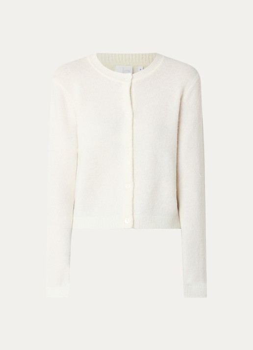Josephine & Co Braxton grofgebreid vest in wolblend - voorkant 2 gebroken wit