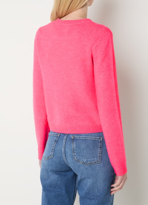 Josephine & Co Braxton grofgebreid vest in wolblend - achterkant 4 roze