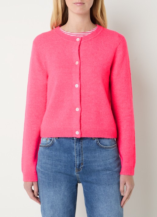 Josephine & Co Braxton grofgebreid vest in wolblend - detail 3 roze