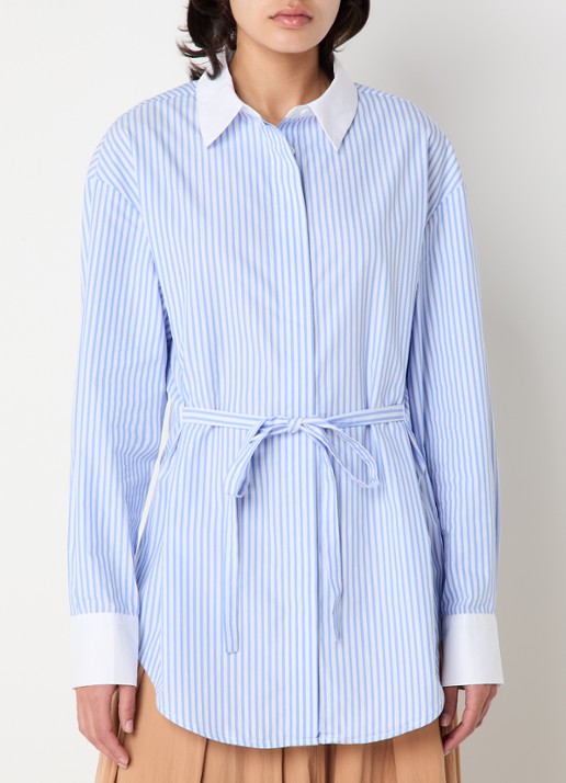 Josephine & Co Brice blouse lichtblauwe streep - achterkant lichtblauw