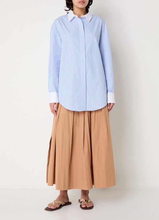 Josephine & Co Brice blouse lichtblauwe streep - voorkant 3 lichtblauw