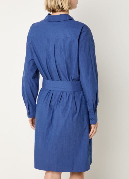 Josephine & Co Brien blousejurk met opgestikte zakken en strikceintuur - achterkant royalblauw