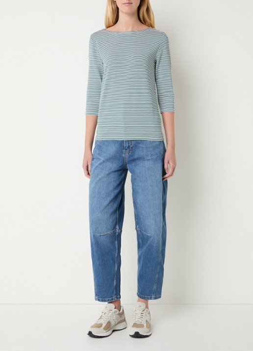 Josephine & Co Brit T-shirt met boothals en streepprint - voorkant 3 groen