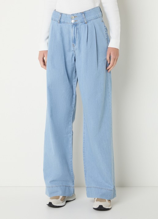 Josephine & Co Britt high waist straight fit broek van chambray