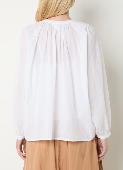 Josephine & Co Brooklynn blouse met stolpplooi en ballonmouw - achterkant 4 wit