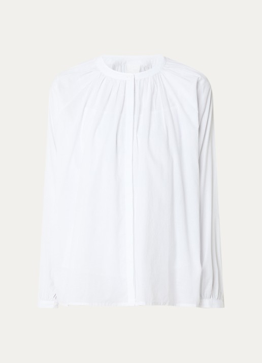 Josephine & Co Brooklynn blouse met stolpplooi en ballonmouw - voorkant wit